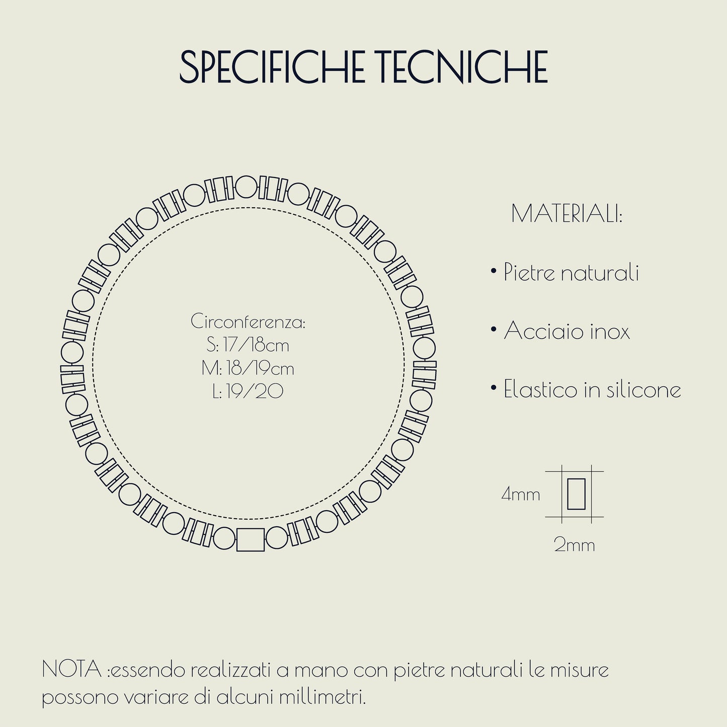 HEMA III - Bracciale pietre dure a Sequenza